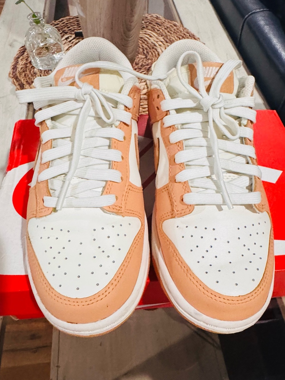 Nike Women’s Low-Top Sneakers - White & Peach